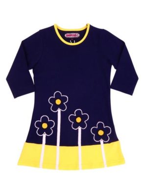 Jurk Happy nr 1 Flower on hem LAATSTE STUK maat 128