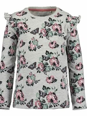 Blue Seven Sweater grijs met bloemen