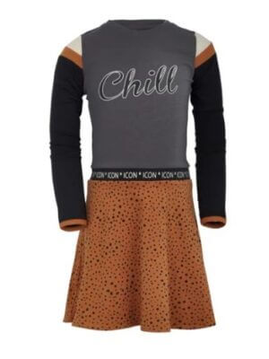 Nais kidswear jurk Halina grey LAATSTE STUK 98/104
