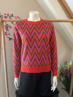JS Millenium sweater zigzag beige/pink