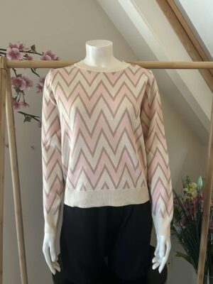 JS Millenium sweater zigzag beige/pink