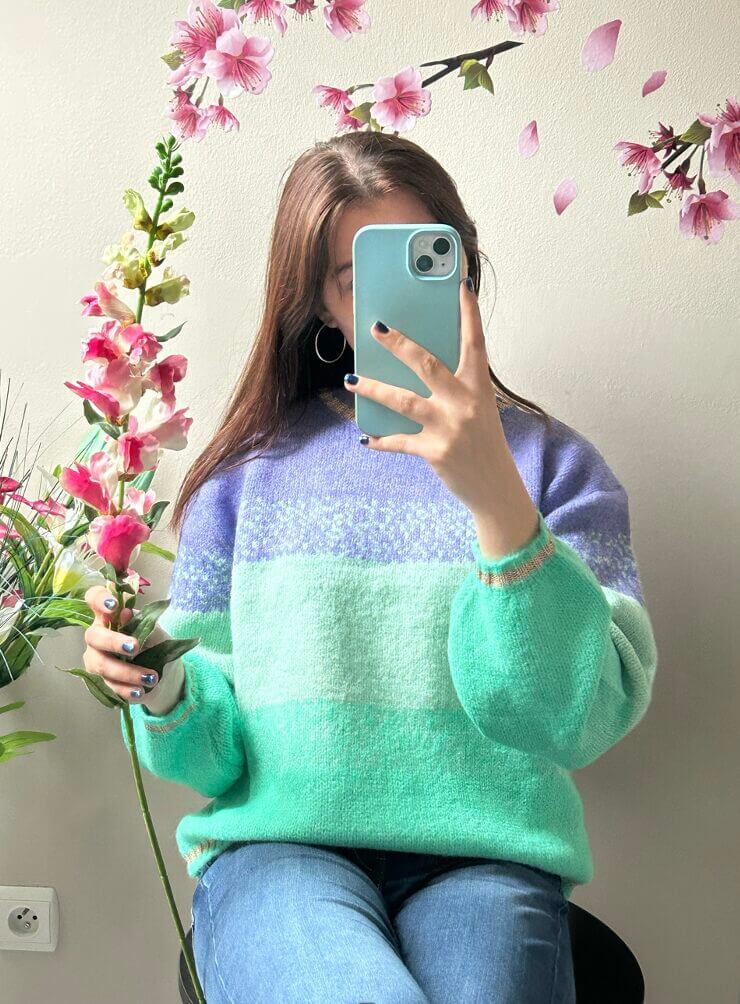 JS Millenium trui blauw/groen (Dames, Truien/Sweaters/Hoodie