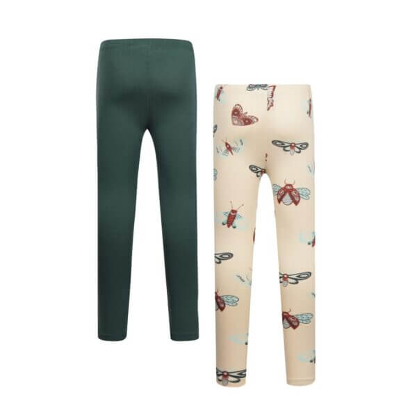 Koko Noko meisjes set 2 leggings groen off white vlinders - Afbeelding 2