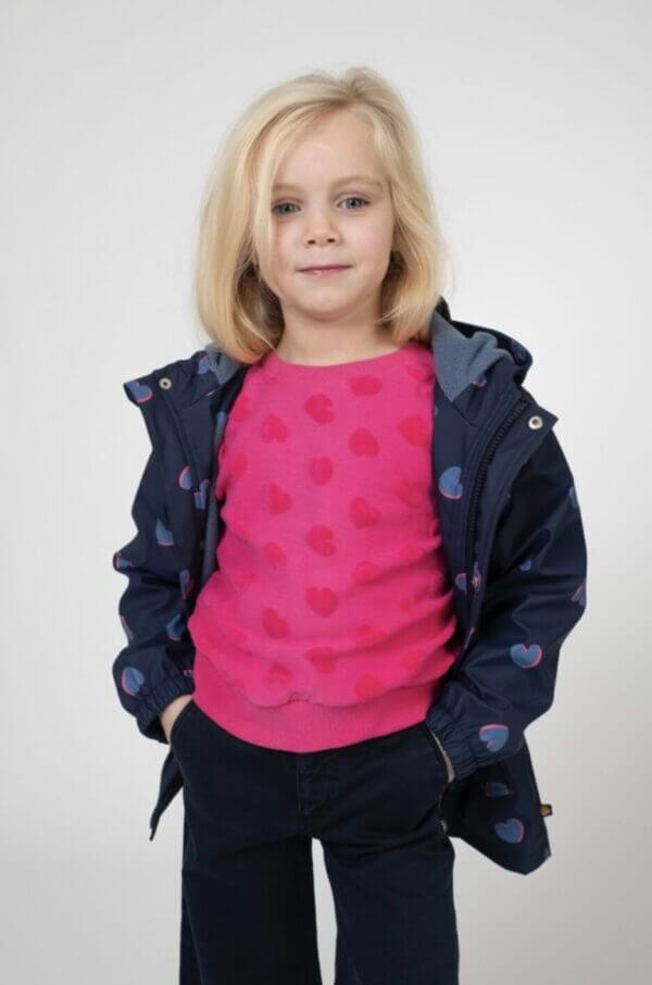Lemon Beret Sweater pink met zachte hartjesprint - Afbeelding 3