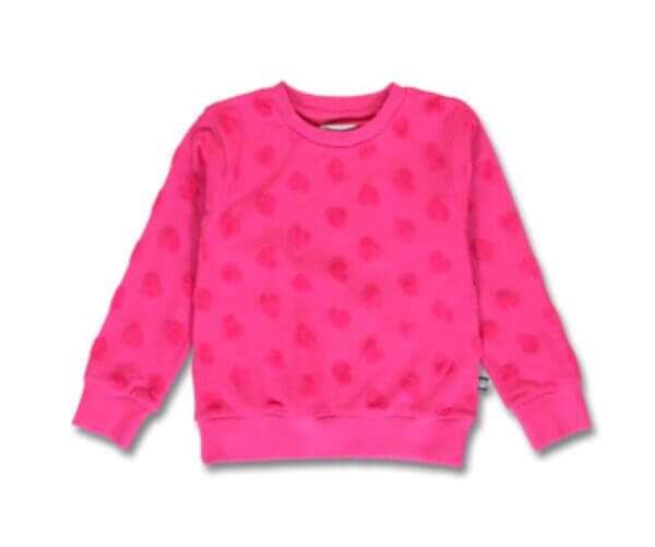 Lemon Beret Sweater pink met zachte hartjesprint - Afbeelding 2