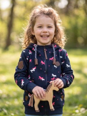 Squared & Cubed Sweater met rits met paardjes LAATSTE MAAT 164