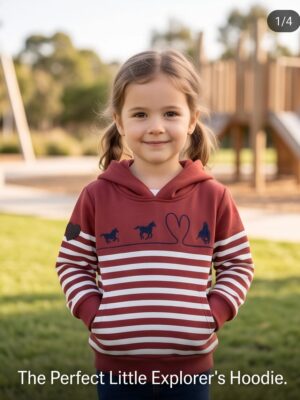 Squared & Cubed Hoodie Met stripes en paardjes