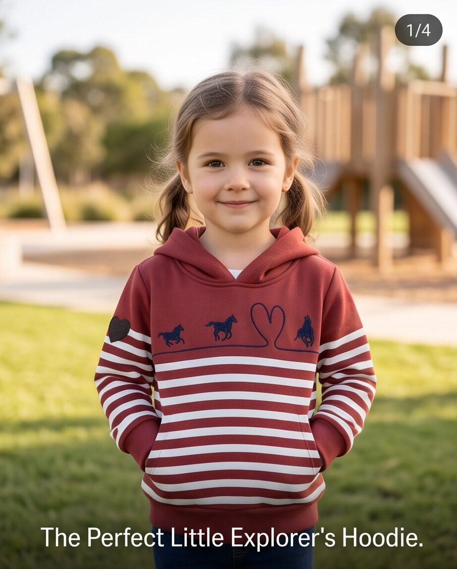 Squared & Cubed Hoodie Met stripes en paardjes
