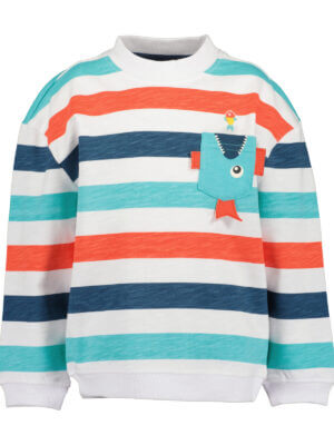 Blue Seven sweater gestreept met haai