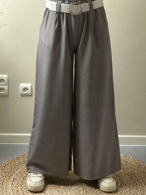 Broek stoffen grijs met riem