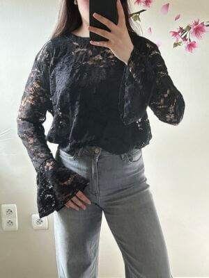 All lace top zwart