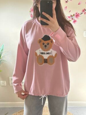 Sweater met beer roze