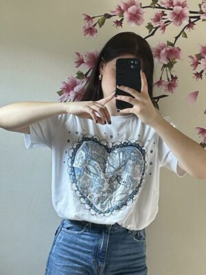 T-shirt met hartje blauw