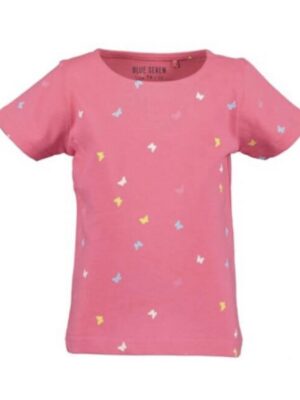 Blue Seven t-shirt gekleurde vlinders pink