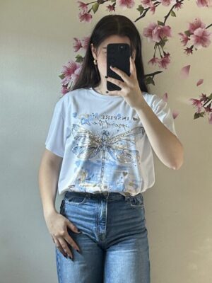 T-shirt lelie lichtblauw