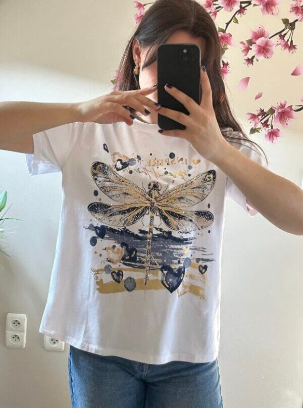 T-shirt lelie donkerblauw - Afbeelding 3