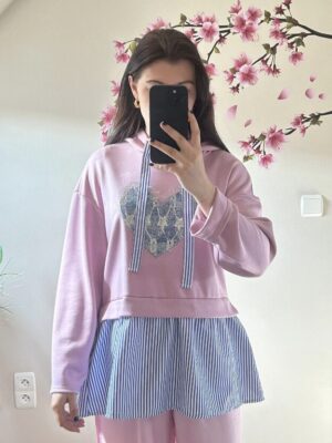 Sweater hemd hartje roze