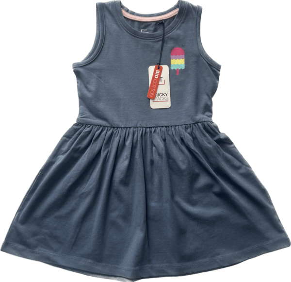 Lemon Beret jurk met ijsjes print grijze & roze - Afbeelding 3