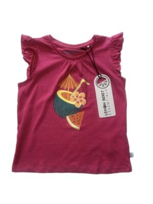Lemon Beret cocktail t-shirt roze