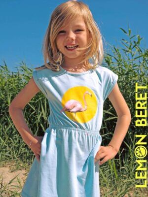 Lemon Beret jurk Flamingo blauw