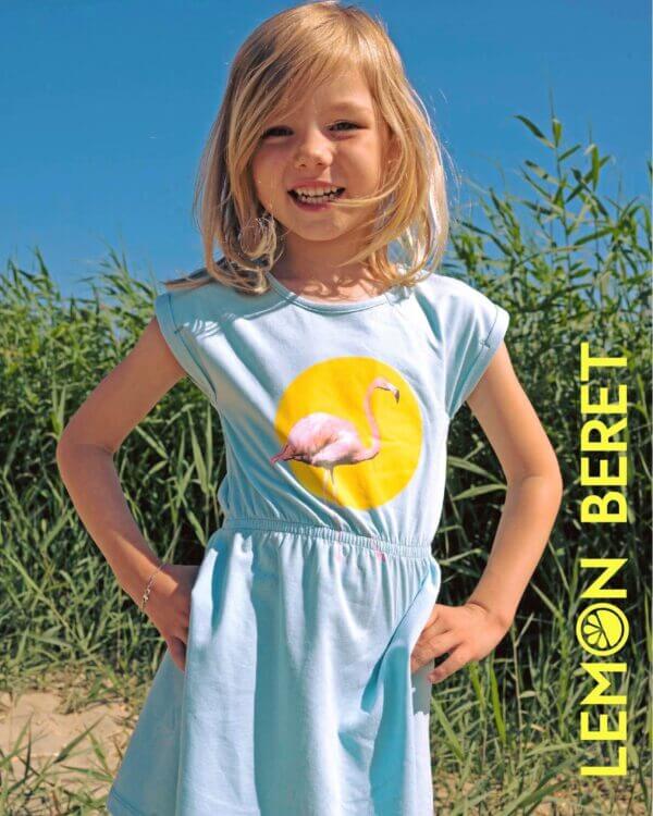 Lemon Beret jurk Flamingo blauw