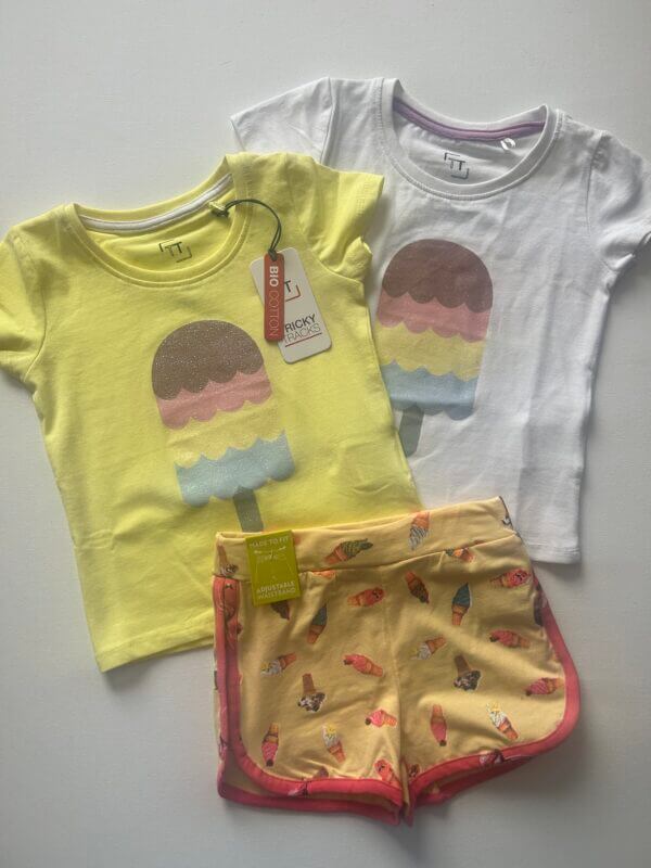 Lemon Beret duo t-shirts ijsje geel en wit - Afbeelding 2