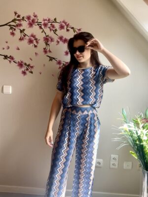 Set glitter stripes blauw