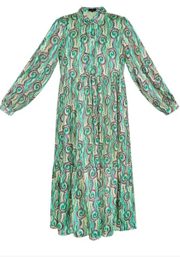 Jurk paisley print groen - Afbeelding 2