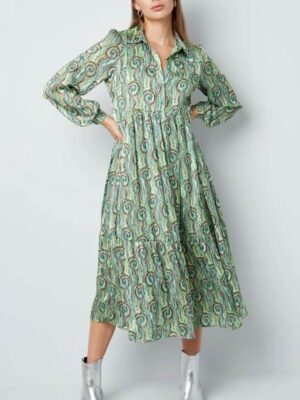 Jurk paisley print groen