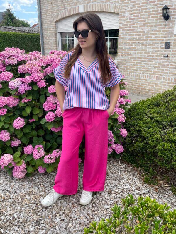 Blouse streepjes roze/blauw - Afbeelding 6