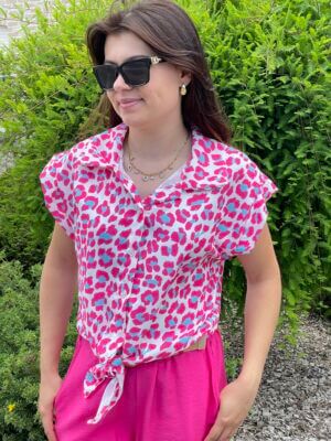 Blouse roze/blauw