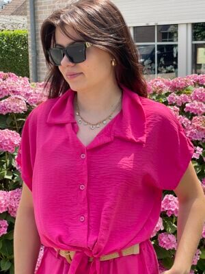 Blouse roze knoopjes