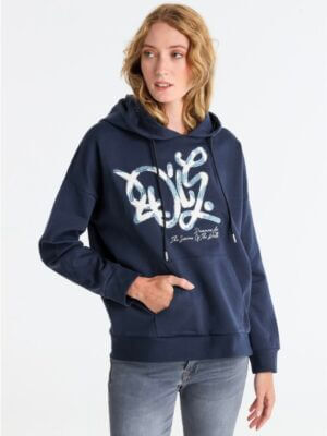 Lois Jeans Hoodie KANGURO blauw