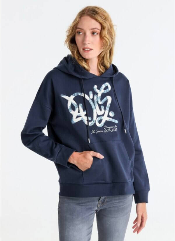 Lois Jeans Hoodie KANGURO blauw