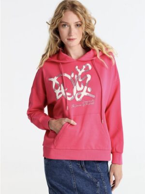 Lois Jeans Hoodie KANGURO roze