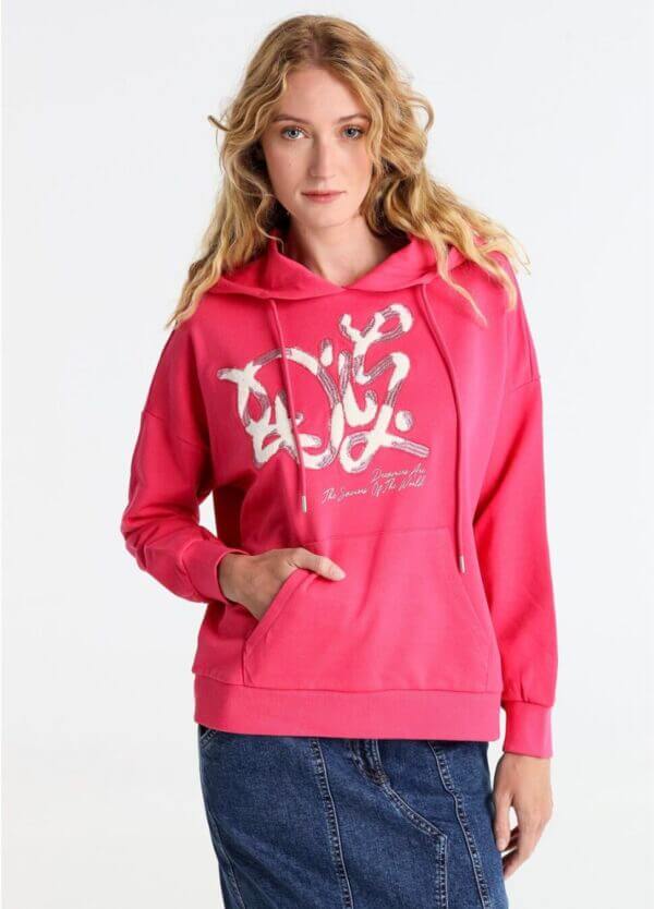 Lois Jeans Hoodie KANGURO roze