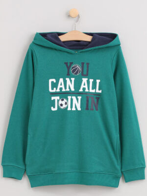 Logan sweater met kap groen