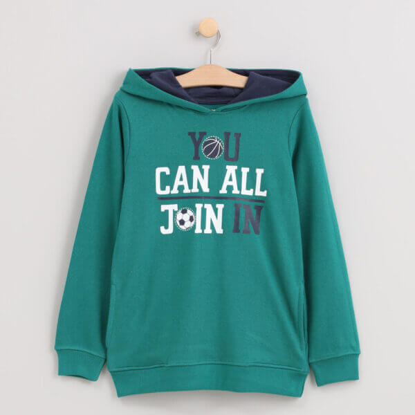 Logan sweater met kap groen