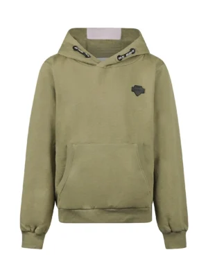 No Way Monday jongens hoodie legergroen capuchon -
