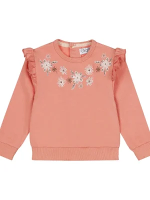Dirkje meisjes sweater roze bloemetjes