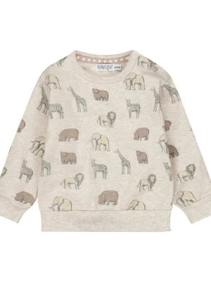 Dirkje jongens sweater loose fit pebble wilde dieren -