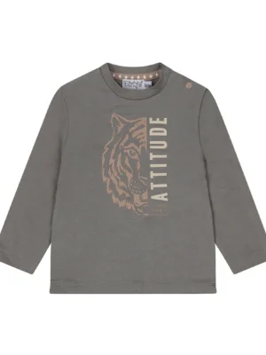 Dirkje jongens longsleeve grijs tijger -
