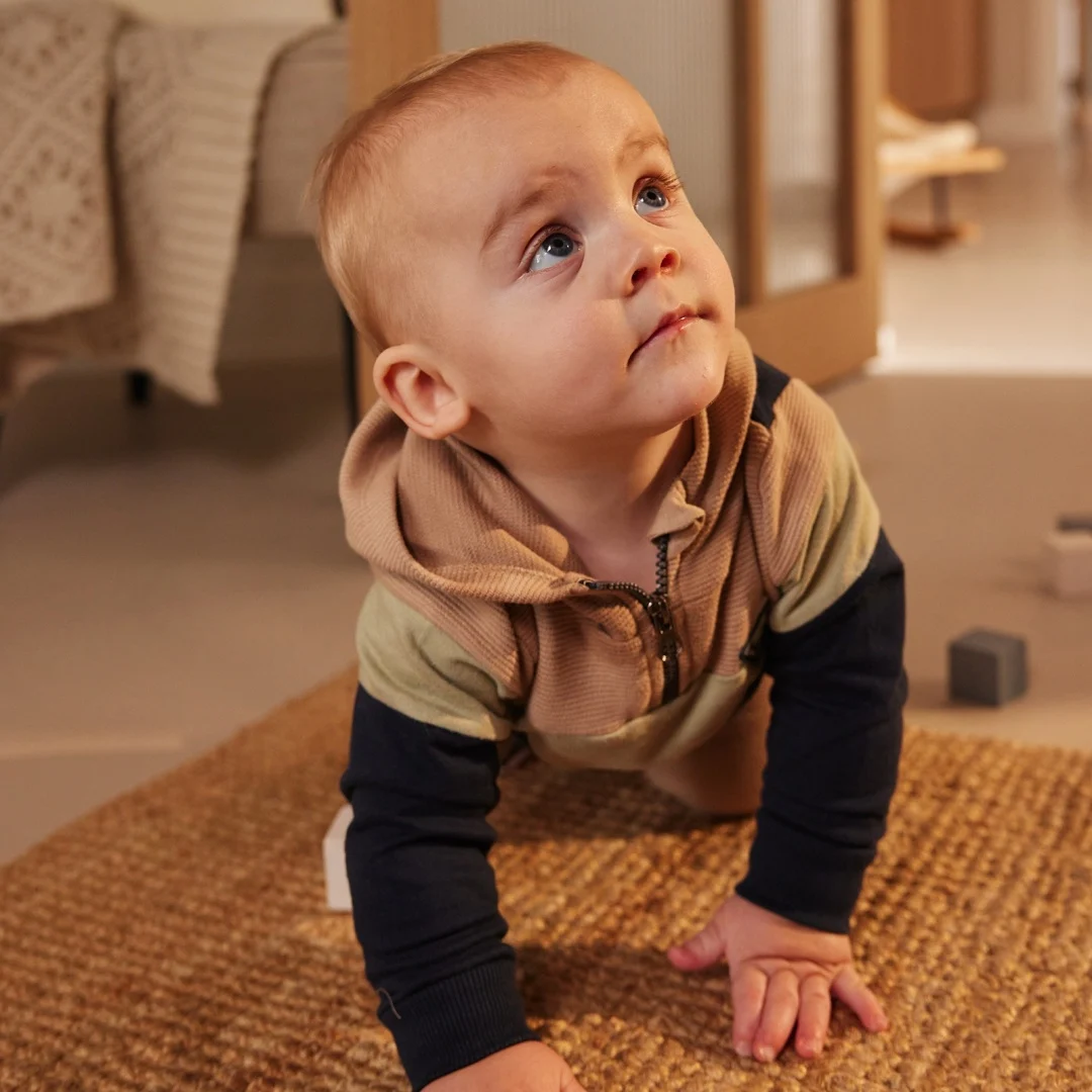 Setje Dirkje hoodie + broek beige/donkerblauw LAATSTE STUK 98 - - Afbeelding 3