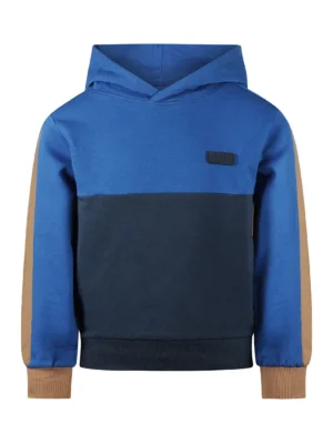 Koko Noko jongens hoodie kobalt blauw camel donkerblauw -