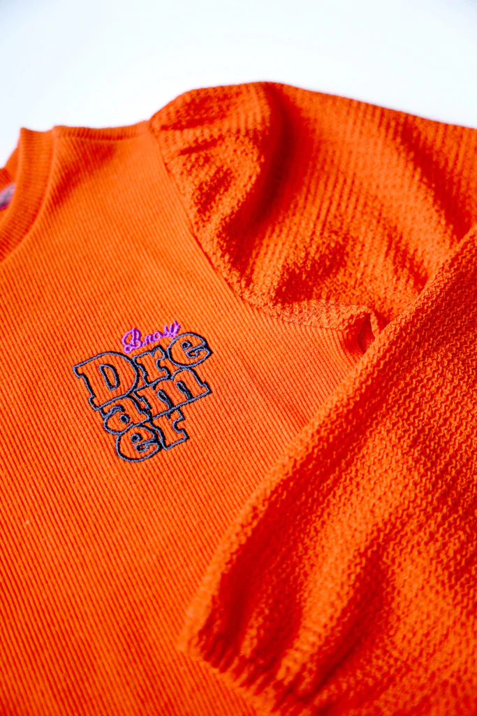 B.Nosy geribbelde longsleeve in oranje! - Afbeelding 3