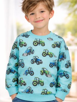Blue Seven sweater tractor blauw lagune