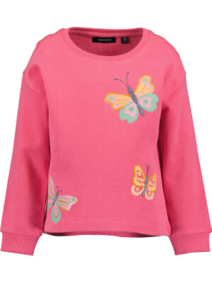 Blue Seven sweater pink met vlinders