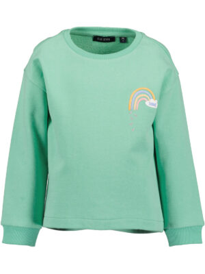 Blue Seven sweater groen met leuke print op achterkant!