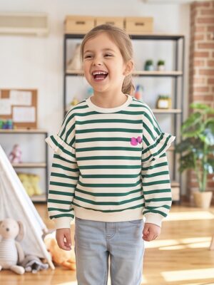 Blue Seven sweater groen gestreept