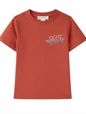 Newness t-shirt oranje print op de voorkant en achterkant JBV66283